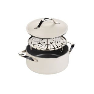 Kozica za kuhanje na pari, sotiranje in cvrtje Rosmarino Chef’s Choice All-in-One, 24 cm – bež