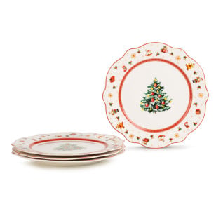 Rosmarino desertni božični krožniki iz visoko kakovostnega porcelana 4 v 1, 21cm