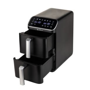 Visok cvrtnik na vroč zrak z 2 košarama Rosmarino Airfryer Tower 2.0 DuoStack – 9,4 L