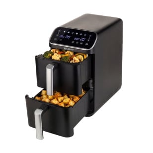 Visok cvrtnik na vroč zrak z 2 košarama Rosmarino Airfryer Tower 2.0 DuoStack – 9,4 L