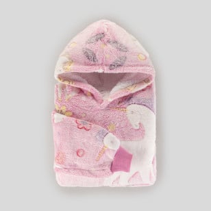 Hoodie odeja za otroke Svilanit Unicorns Neon + DARILO: nogavice