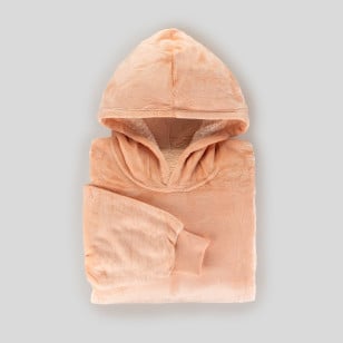 Hoodie odeja z rokavi Svilanit Ella Peach + DARILO: nogavice