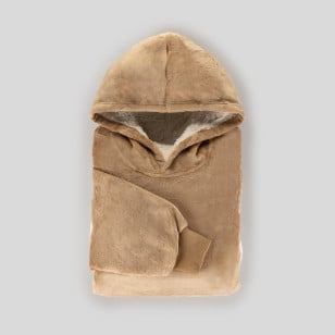 Hoodie odeja z rokavi Svilanit Ella Cocoa + DARILO: nogavice