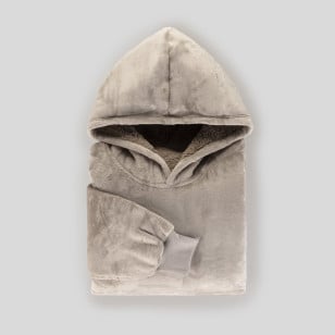 Hoodie odeja z rokavi Svilanit Ella Gray + DARILO: nogavice