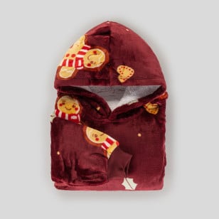 Hoodie odeja za otroke Svilanit Xmas Cookies + DARILO: nogavice