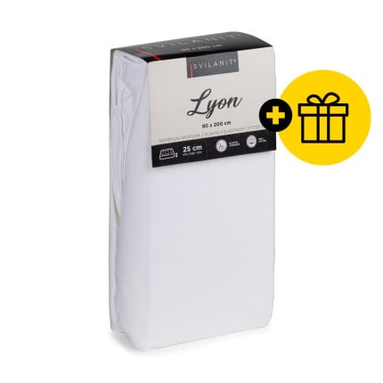 Vitapur bombažna napenjalna rjuha Svilanit Lyon - bela, 120 x 200 cm + darilo