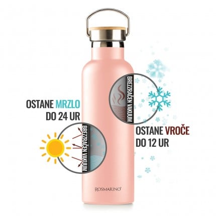 Vakuumska termovka Rosmarino 750 ml - roza