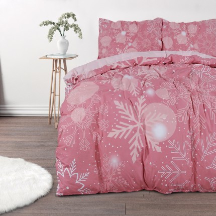  Bombažna posteljnina Svilanit Pink Snowflakes
