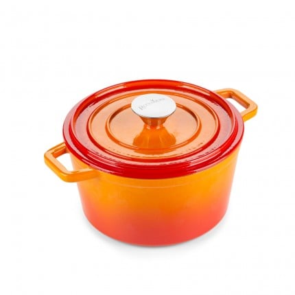 Litoželezni lonec Rosmarino Blacksmith's s pokrovko 1,8 l - 20 cm, oranžen