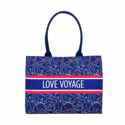 Modna torba Svilanit Love Voyage, modro-rdeča