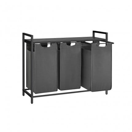 Koš za perilo Songmics Ila Trio – 3 x 38 L, siv