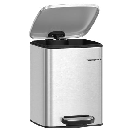 Koš za smeti Songmics SquareSingle – 6 L, srebrn