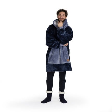 Hoodie odeja Svilanit Blue Charm + Darilo: nogavice
