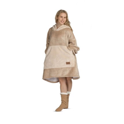 Hoodie odeja Svilanit Sandy Charm + Darilo: nogavice