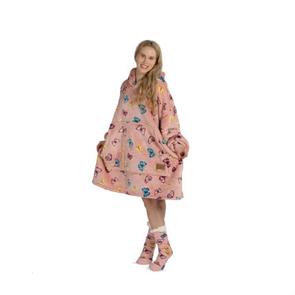 Hoodie odeja Svilanit Butterfly + Darilo: nogavice