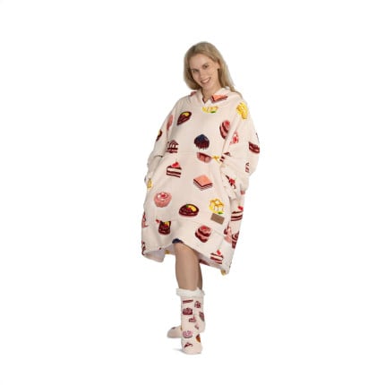 Hoodie odeja Svilanit Cake Time + Darilo: nogavice