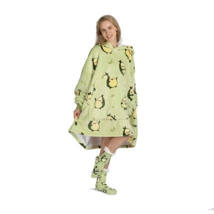Hoodie odeja Svilanit Avocado Mint + Darilo: nogavice