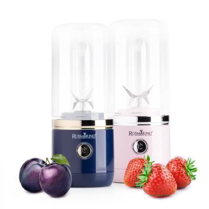 Set 2 prenosnih blenderjev Rosmarino NutriMax 2 GO – moder + roza