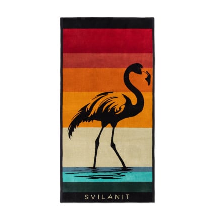 Plažna brisača Svilanit Retro Flamingo, 80 x 160 cm