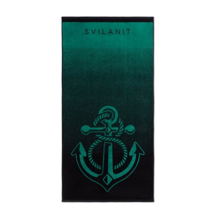 Plažna brisača Svilanit Green Anchor, 80x160