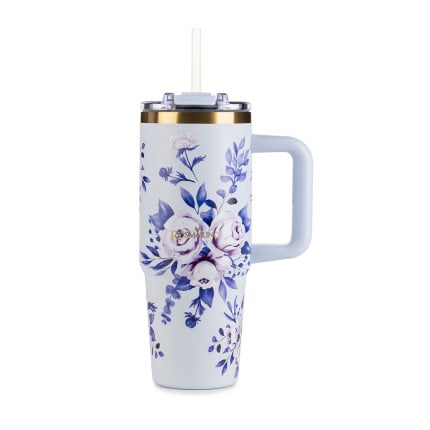 Termo lonček Rosmarino MegaCup Roses 870 ml – moder