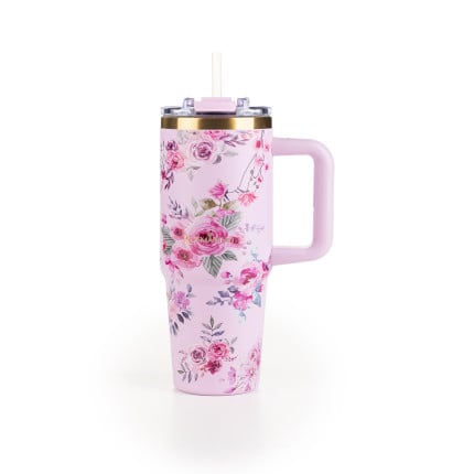 Termo lonček Rosmarino MegaCup Roses 870 ml – roza