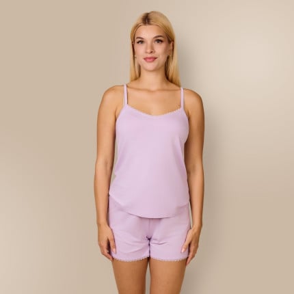 Svilanit kratka ženska pižama Véa – Orchid Bloom