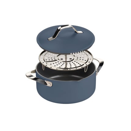Kozica za kuhanje na pari, sotiranje in cvrtje Rosmarino Chef’s Choice All-in-One, 24 cm – modra