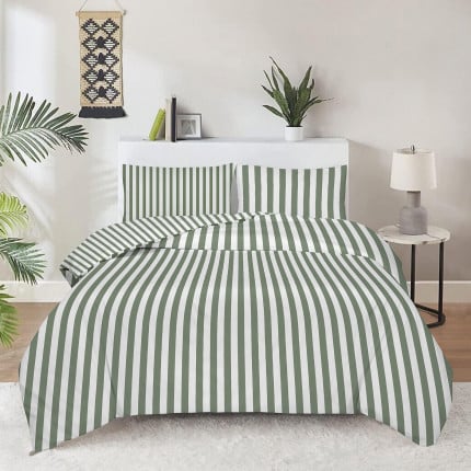 Vitapur bombažna posteljnina Svilanit Olive Stripe