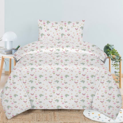 Vitapur otroška bombažna posteljnina Svilanit Flutter Bloom
