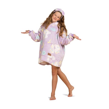 Vitapur otroška hoodie odeja Svilanit DreamiCorn + darilo: trak za lase