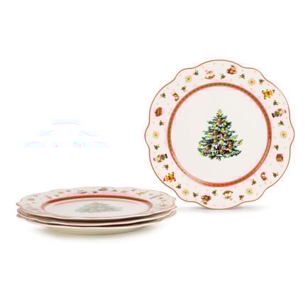 Rosmarino desertni božični krožniki iz visoko kakovostnega porcelana 4 v 1, 21cm