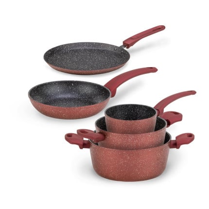 Vitapur 5-delni set posode Rosmarino Lava Stone Grape 