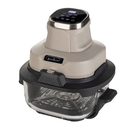 Prenosni stekleni cvrtnik na vroč zrak Rosmarino Airfryer Crispy PRO Series 6-in-1 – 4,5 L + 1,8 L, bež