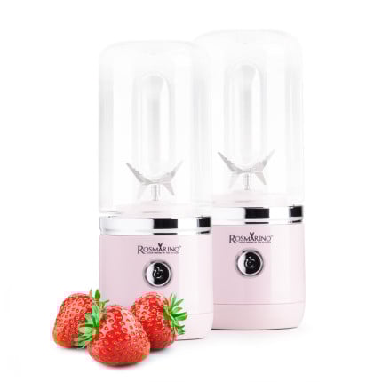 Set 2 prenosnih blenderjev Rosmarino NutriMax 2 GO – roza