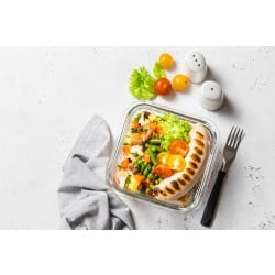 Kvadratni stekleni pekač s pokrovom Rosmarino Bake&Go - 520 ml