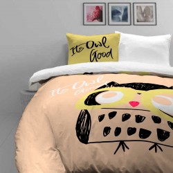 Otroška bombažna posteljnina Svilanit Happy Owl - oranžna