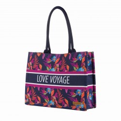 Modna torba Svilanit Love Voyage, modro-rožnata
