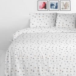 Bombažna posteljnina Svilanit Grey Dots