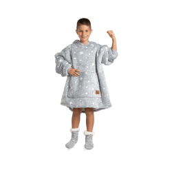 Otroška hoodie odeja Svilanit, zvezdice + Darilo: Nogavice
