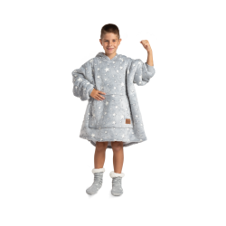Otroška hoodie odeja Svilanit, zvezdice + Darilo: Nogavice