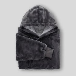 Hoodie odeja Svilanit, siva + Darilo: Nogavice