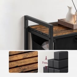 Koš za perilo Songmics Ila Duo – 2 x 46 L, črn
