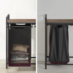 Koš za perilo Songmics Ila Duo – 2 x 46 L, črn