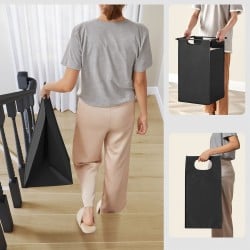 Koš za perilo Songmics Ila Duo – 2 x 46 L, črn