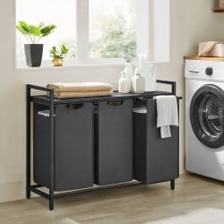 Koš za perilo Songmics Ila Trio – 3 x 38 L, siv