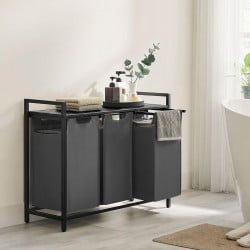 Koš za perilo Songmics Ila Trio – 3 x 38 L, siv