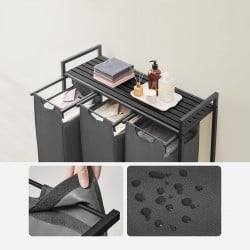 Koš za perilo Songmics Ila Trio – 3 x 38 L, siv