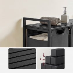 Koš za perilo Songmics Ila Trio – 3 x 38 L, siv