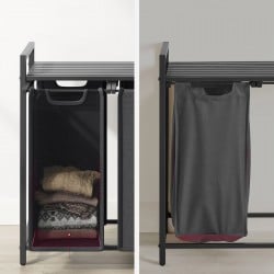 Koš za perilo Songmics Ila Trio – 3 x 38 L, siv
